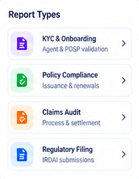 FT Compliance Shield report types