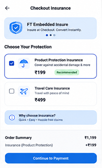 FT Embedded Insure mobile checkout