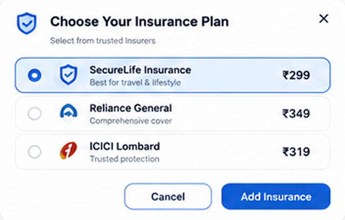 FT Embedded Insure choose plan
